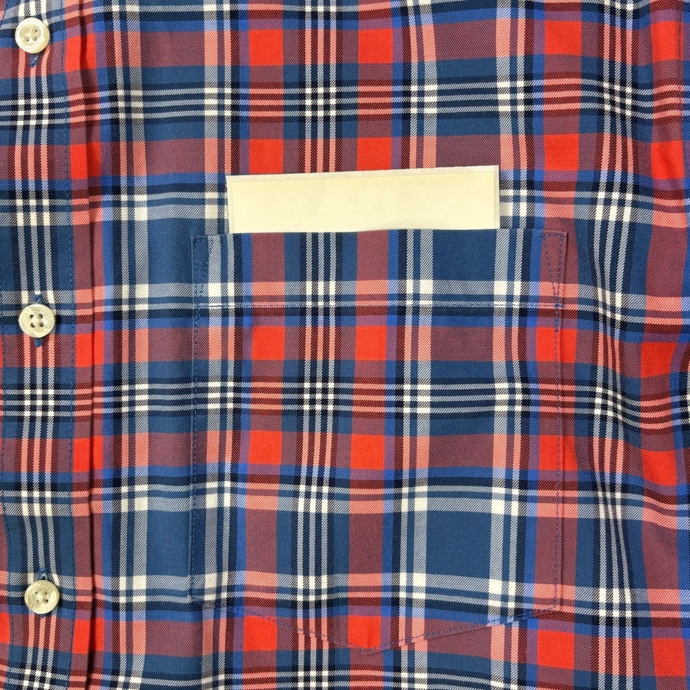 Lands' End Men's No Iron Red and Blue Plaid Traditional Fit Shirt | Size M - Picture 5 of 8
